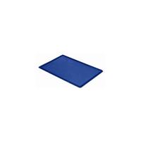 Oplegdeksel voor stapelbak, VE = 4 stuks, l x b = 600 x 400 mm, blauw