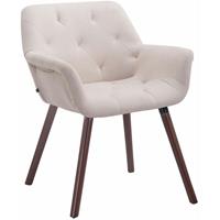 CLP Esszimmerstuhl Cassidy Stoff-beige-Walnuss