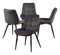 TRISENS TR46 4er-Set Dunkelgrau Samt Esszimmerstühle Esszimmerstuhl Küchen Wohnzimmer Stuhl