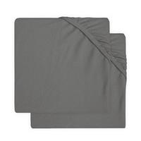 Jollein hoeslaken jersey 60 x 120 cm Storm Grey (2 pack)