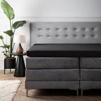Presence Topper Hoeslaken Satijnen - Zwart 180 x 200 cm