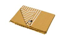 David Fussenegger plaid Mare solid with stripes 140x200 mustard