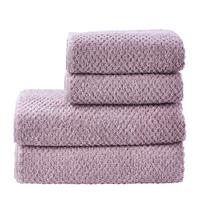 home24 twentyfour Handtuch Prov Honeycomb I 4-teilig Lavendel Baumwollstoff Modern 140x70 cm (BxT)