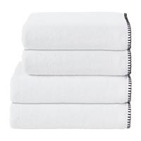 home24 twentyfour Handtuch-Set Deluxe Prime 4-teilig Weiß Baumwollstoff 50x100 cm (BxT)