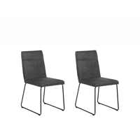 Beliani Eetkamerstoel set van 2 grijs NEVADA