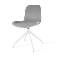 Nolon Nola wit draaibare eetkamerstoel - Velvet zitting soft grey
