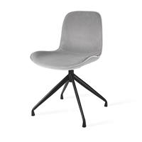 Nolon Nola zwart draaibare eetkamerstoel - Velvet zitting soft grey