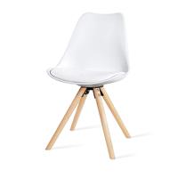 Essence Legno kuipstoel - Witte zitting - Houten poten