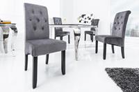 Eetkamerstoel Chesterfield grijs/zwart - 38979