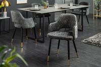 Stoel Paris fluweel Grijsgroen - 40574
