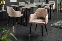 Stoel Paris fluweel Greige Roze - 40572