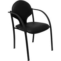 PIQUERAS Y CRESPO Pack 2 Stühle Hellin schwarzes Fahrgestell similpiel schwarz