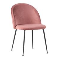 House Nordic Moderne roze eetkamerstoel met zwarte poten ''Geneve'' - zithoogte 46cm