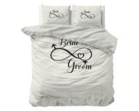 Sleeptime Indulge - Bride and Groom Dekbedovertrek Katoen - Wit - 200 x 220