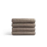 Seashell Wave Handdoekset - 4 Stuks - Taupe - 70x140cm - Premium