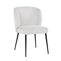 Richmond Interiors Richmond Eetkamerstoel 'Fallon' Bouclé, kleur Wit