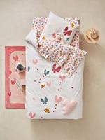 VERTBAUDET Set van dekbedovertrek + kussensloop voor kinderbed VLIEGEN MAAR roze met print