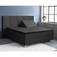 Primaviera Deluxe - Hoeslaken Splittopper Katoen-Satijn - Zwart - 180 x 200