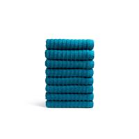 Seashell Wave Handdoekset - 8 Stuks - Turquoise - 50x100cm - Premium