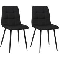 CLP 2er Set Esszimmerstuhl Tilde-schwarz-Stoff