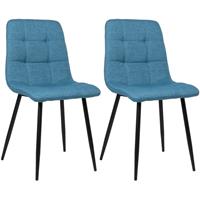 CLP 2er Set Esszimmerstuhl Tilde-blau-Stoff