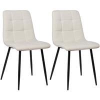 CLP 2er Set Esszimmerstuhl Tilde-creme-Stoff
