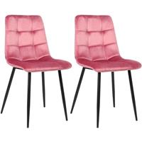 CLP 2er Set Esszimmerstuhl Tilde-pink-Samt