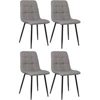 CLP 4er Set Esszimmerstuhl Tilde-grau-Stoff