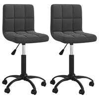vidaXL Esszimmerstühle 2 Stk. Drehbar Schwarz Samt 
