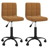 vidaXL Esszimmerstühle 2 Stk. Drehbar Braun Samt 