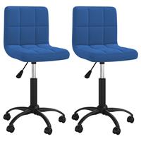 vidaXL Esszimmerstühle 2 Stk. Drehbar Blau Samt 