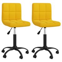 vidaXL Esszimmerstühle 2 Stk. Drehbar Senfgelb Samt 