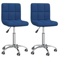 vidaXL Esszimmerstühle 2 Stk. Drehbar Blau Stoff 