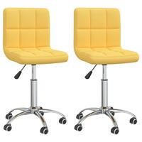 vidaXL Esszimmerstühle 2 Stk. Drehbar Senfgelb Stoff 