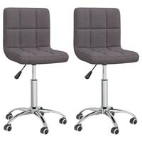 vidaXL Esszimmerstühle 2 Stk. Drehbar Taupe Stoff 