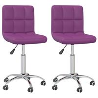 vidaXL Eetkamerstoelen draaibaar 2 st kunstleer paars