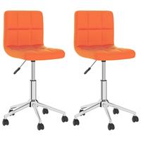VidaXL Drehbare Esszimmerstühle 2 Stk. Orange Kunstleder 