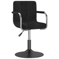 vidaXL Eetkamerstoelen draaibaar 2 st fluweel zwart