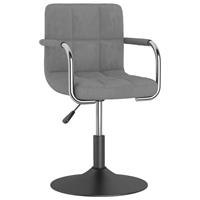 vidaXL Eetkamerstoelen draaibaar 2 st fluweel lichtgrijs