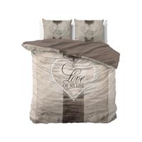 Dreamhouse - Love of my Life Dekbedovertrek 100% Katoen - Taupe - 200 x 220