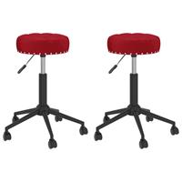 VidaXL Bürostühle 2 Stk. Drehbar Weinrot Samt 