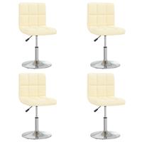 vidaXL Esszimmerstühle 4 Stk. Creme Kunstleder 