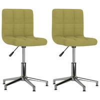 vidaXL Eetkamerstoelen 2 st draaibaar stof groen