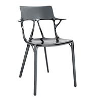 A.I Stapelbarer Sessel metallisiert / Von künstlicher Intelligenz entworfen - 100% recycelt - Kartell - Silber/Metall