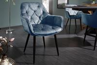 Invicta Interior Eetkamerstoel Milano Fluweel Petrol - 41181