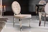 Invicta Interior Eetkamerstoel Modern Barock Beige Fluweel - 40796