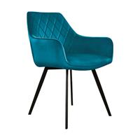 Kick Collection KICK Eetkamerstoel 'Karl' Velvet, kleur Blauw