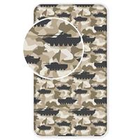 Tank Hoeslaken Camouflage - Eenpersoons - 90 X 200 Cm - Katoen