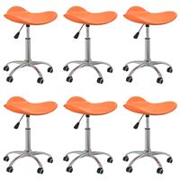 vidaXL Eetkamerstoelen draaibaar 6 st kunstleer oranje