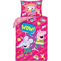 Peppa Pig Dekbedovertrek roze 140 x 200 cm katoen